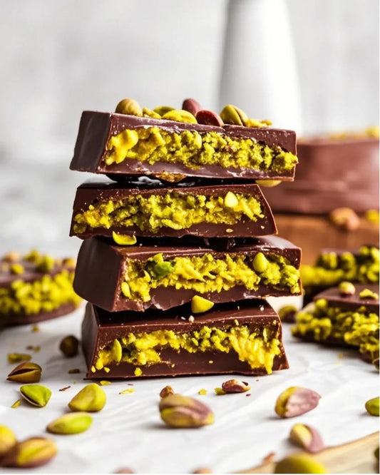 El viral Pistacho Dubai sin azúcar con chocolate belga 55% + regalo