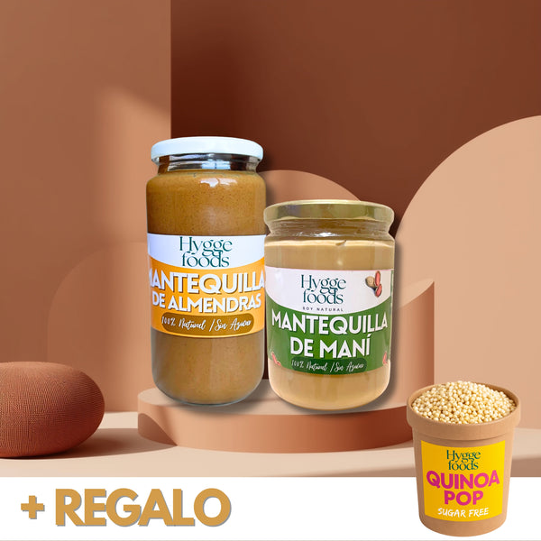 Pack Mantequilla de almendras y mani 100% Natural+REGALO