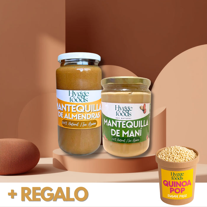 Pack Mantequilla de almendras y mani 100% Natural+REGALO