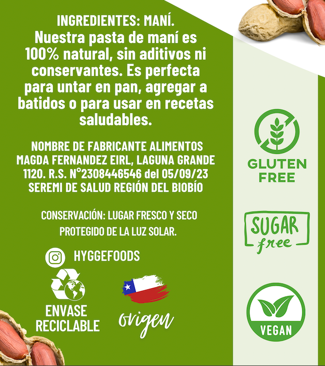 Mantequilla de Maní 100% Natural 460g