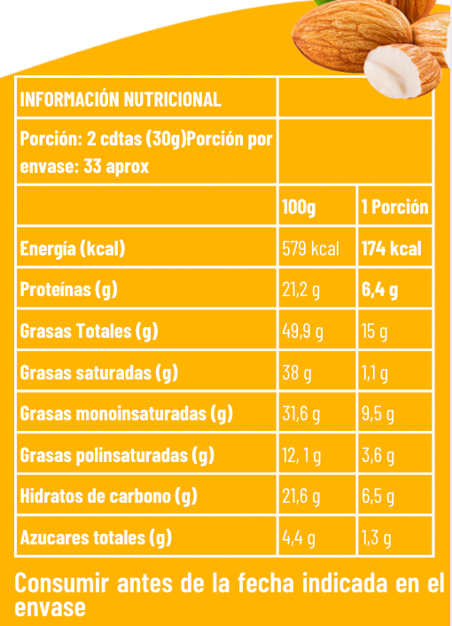 balde Mantequilla de Almendras crunchy tostadas 100% Natural