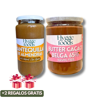 PACK CYBER Mantequilla de almendras y Cacao belga 500g+ Regalo
