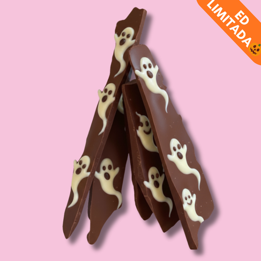 Barra chocolate Real belga 35% cacao con  Fantasmitas – Edición Limitada 👻🎃  (100g)